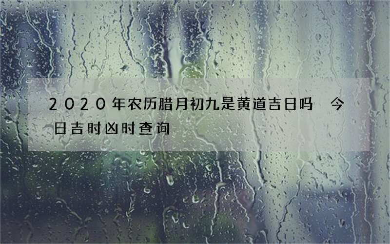 2020年农历腊月初九是黄道吉日吗 今日吉时凶时查询